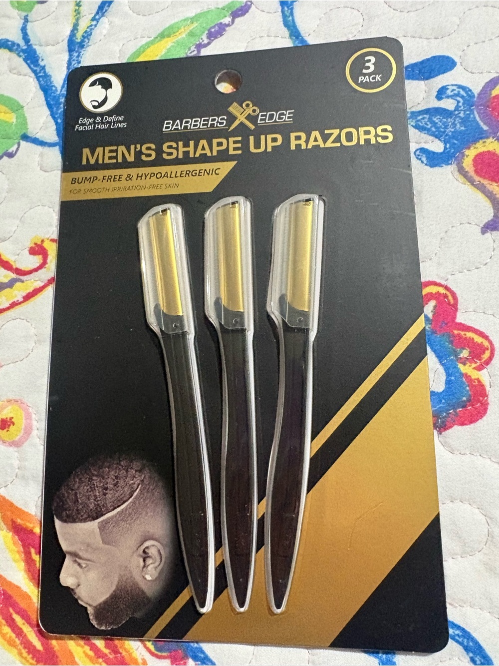 edge Men's Shape Up Razors - Black & Gold (3 Pack)
